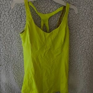 Bright yellow worn one size 6 Lululemon exercise top
